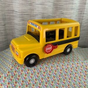 Vintage 1995 Little People Yellow and Black School Bus.
